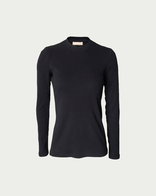 Black ribbed cotton top