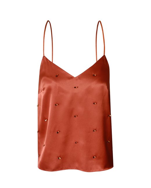 Hand embellished satin camisole