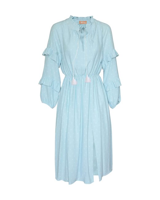 Alexa ruffled viscose midi dress