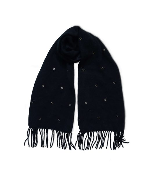 Kasmir handknit hand-embellished fringed alpaca-blend scarf