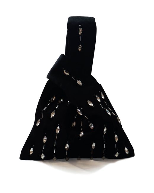 Negroni crystall hand-embellished velvet pouch