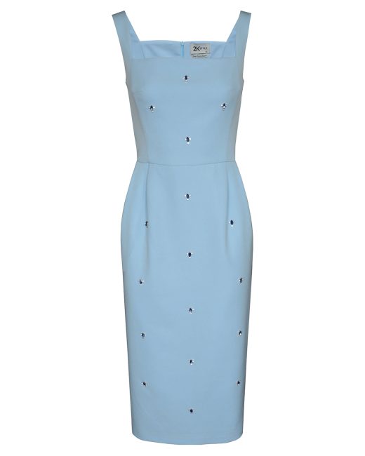 Anagram blue hand embellished midi dress