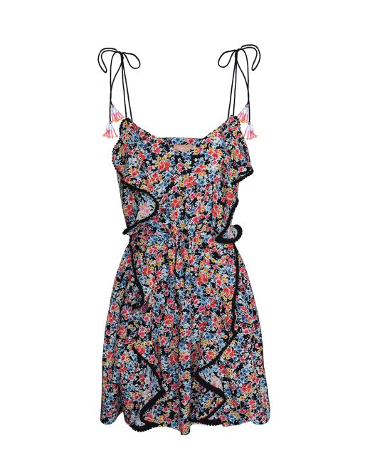 Billow floral print ruffled mini dress