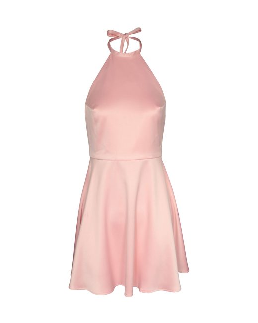 Adeya open-back halterneck satin mini dress