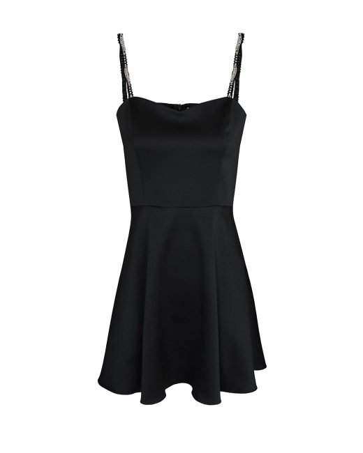 Ace Crystal Hand-Embellished Satin Mini Dress