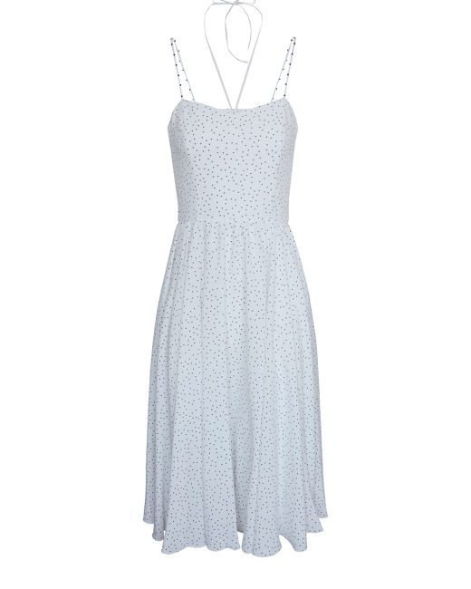 Bellina hand-embellished gathered polka-dot midi dress