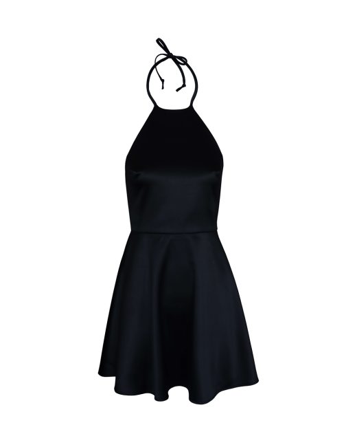 Armand open-back halterneck satin mini dress