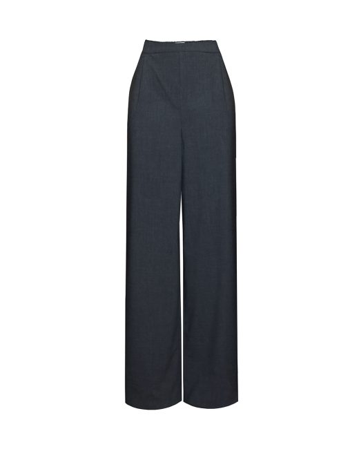 Pleated wide-leg trousers in grey