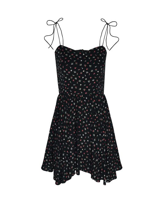 Gala asymmetric floral print mini dress