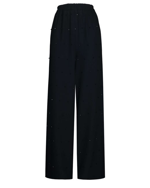 Daiquiri crystal hand-embellished elasticated wide fit pants