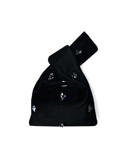 Blumarine crystal hand-embellished velvet pouch