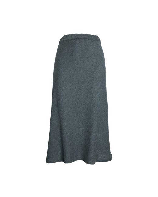 Sharon elegant wool-blend midi skirt with bias cut and elasticated waist, ideal for day-to-night looks