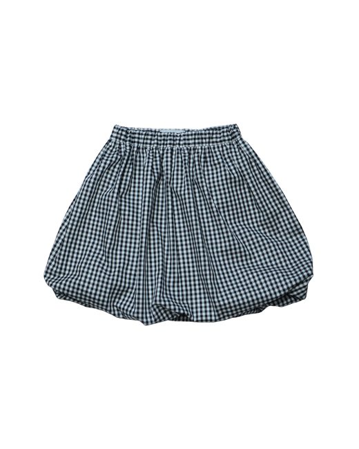 Zoe checked cotton-blend balloon mini skirt with elasticated waist, styled in a playful voluminous silhouette