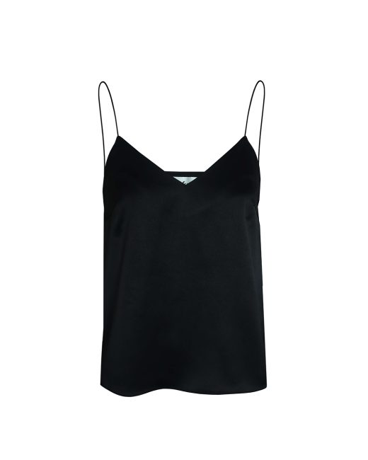 Black spaghetti straps satin camisole