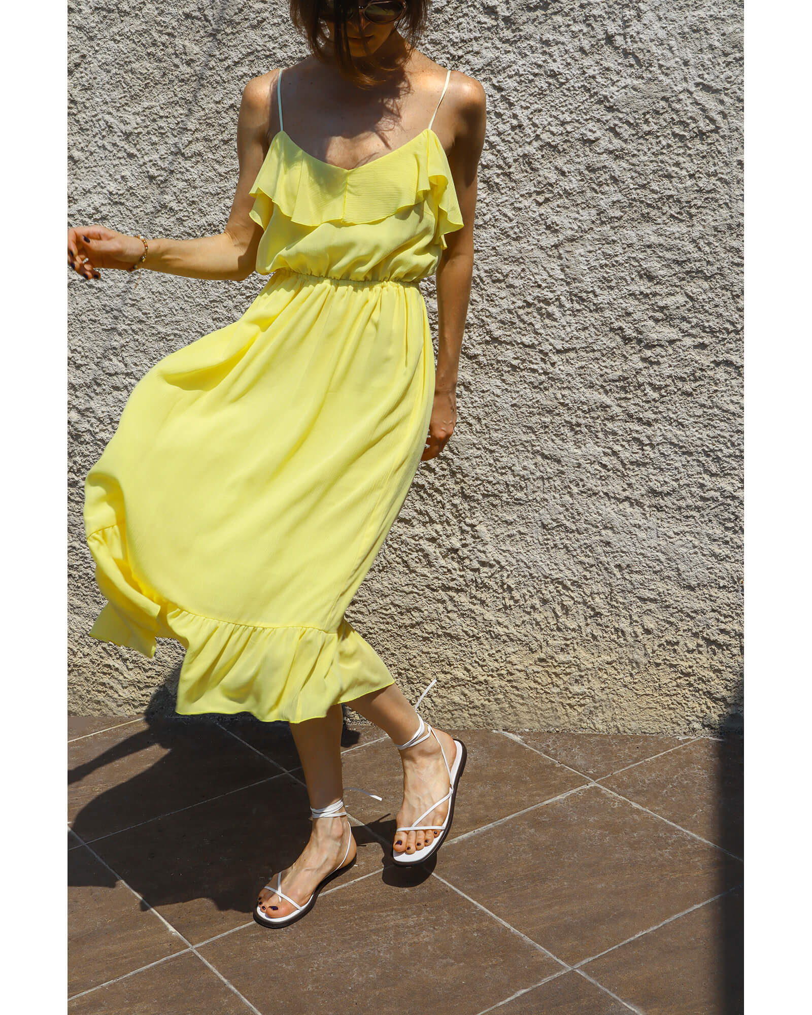 Amalia Ruffle Viscose Midi Dress - Image 3