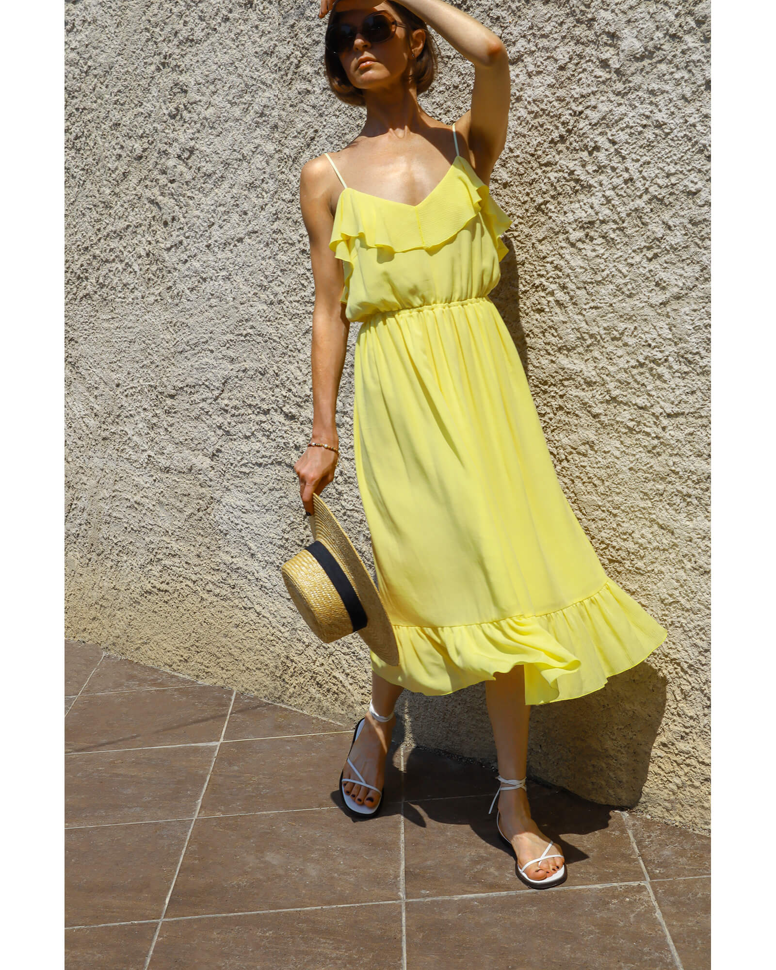 Amalia Ruffle Viscose Midi Dress - Image 5