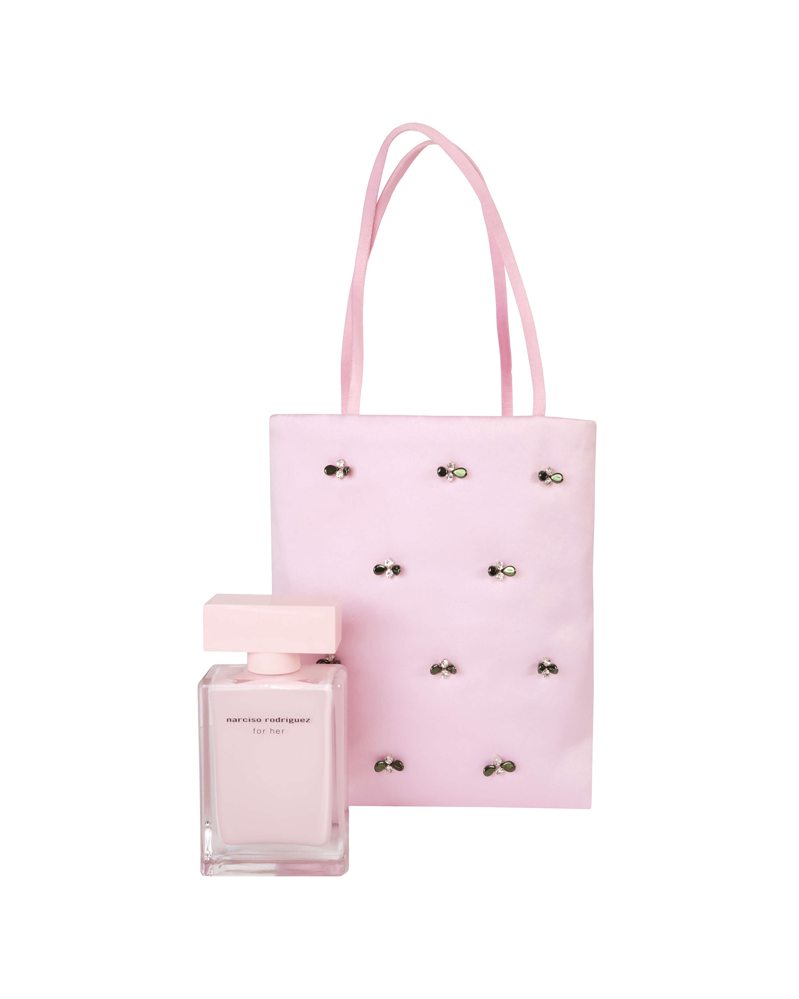 Olive Hand-Embellished Satin Mini Tote Bag - Image 4